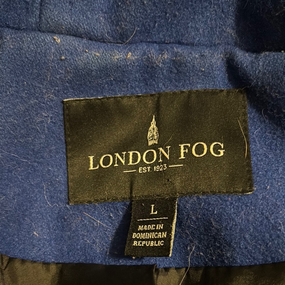 London Fog Blue Trench Coat - Picture 2 of 5